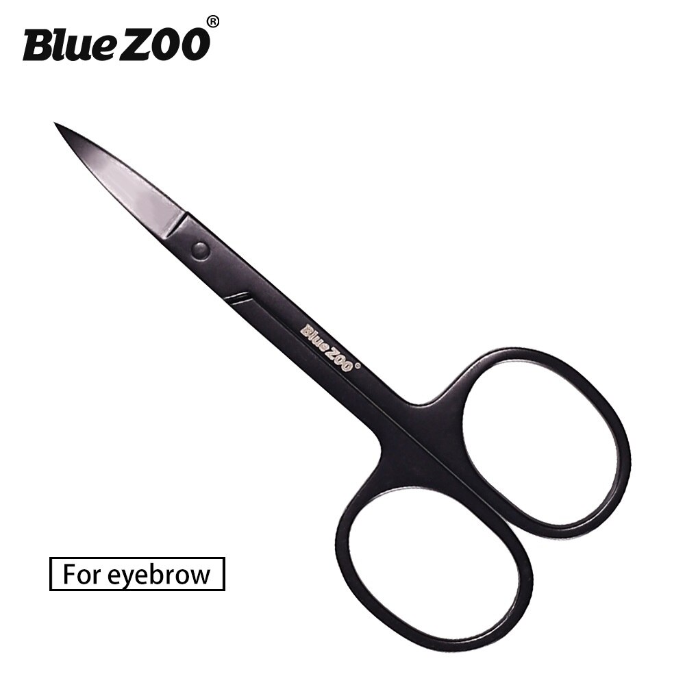 Tijeras para cejas, pestañas y cejas recortador de, tijeras para el pelo de la nariz, tijeras de manicura de acero inoxidable, cortador, herramientas para maquillaje de uñas: for eyebrow black