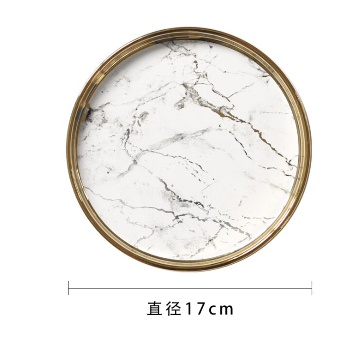 Light Luxury Marbled Ceramic Trays Jewelry Storage Tray Cosmetic Key Ceramic Plate Dessert Trays Serving Tray For Home Storage: M-2