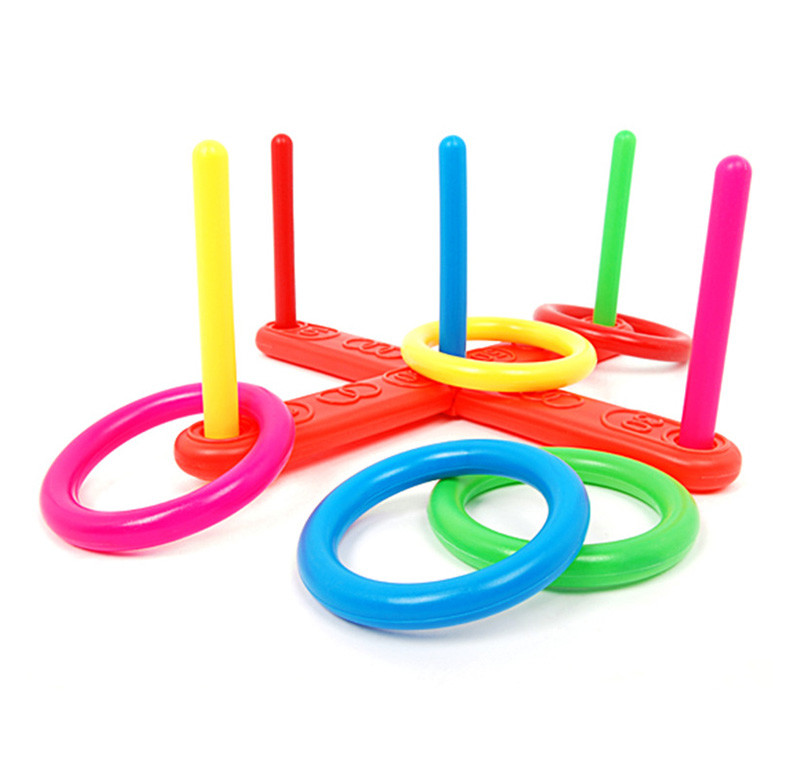 Funny Kids Outdoor Sport Toys Hoop Ring Toss Plastic Ring Toss Quoits Garden Game Pool Toy Outdoor Fun Set #YL