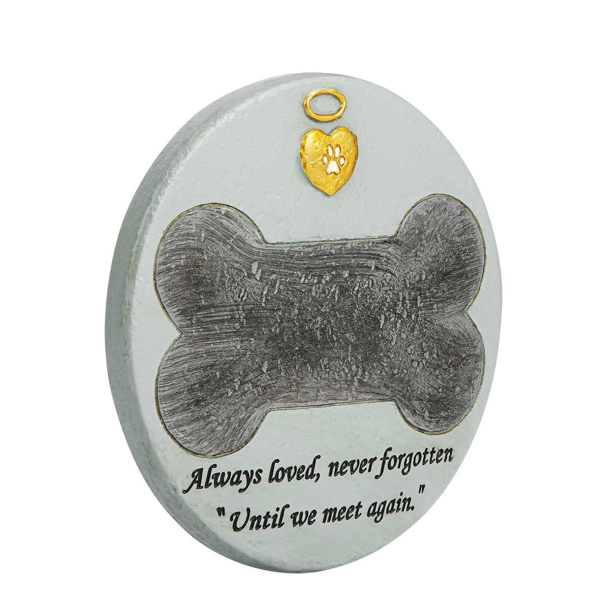 Pierre commémorative de jardin pour animaux de compagnie forme ronde marqueur de tombe pour chien pierre tombale couleur noir-gris et en forme de pierre Mak