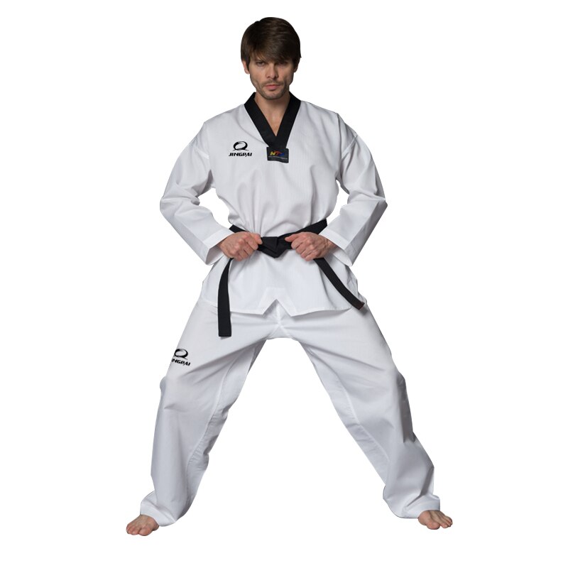 Taekwondo Dobok Protector Uniform Stripe Clothes Long-Sleeve Karate Suit WTF Dedicated Child and Adult