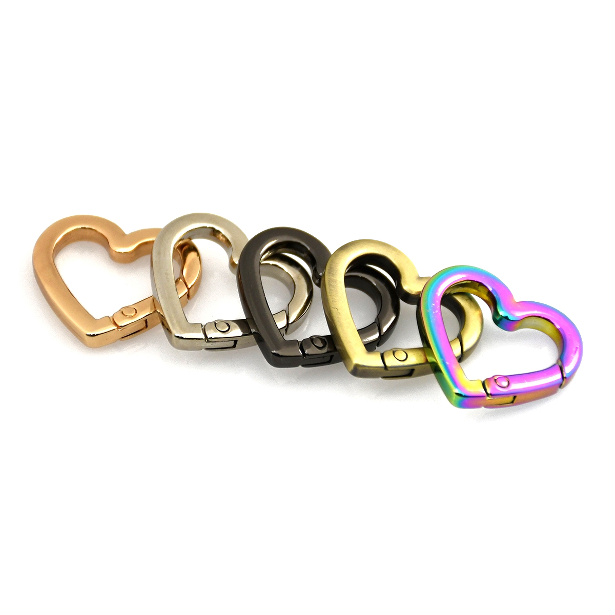 1pcs Metal Heart Shape Ring Openable Keyring Leather Craft Bag Belt Strap Buckle Trigger Snap Clasp Clip Connector Accessory