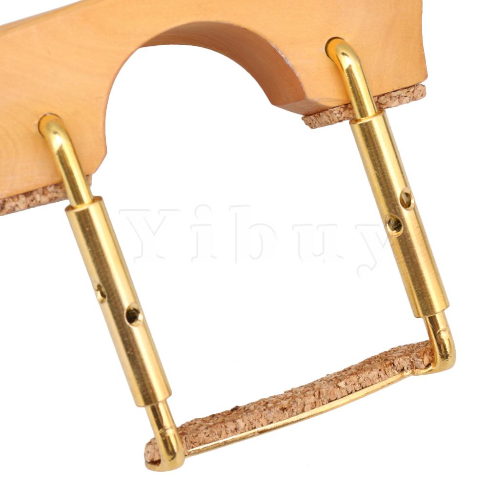 Yibuy buis violon mentonnière support central sur le cordier couleur bois