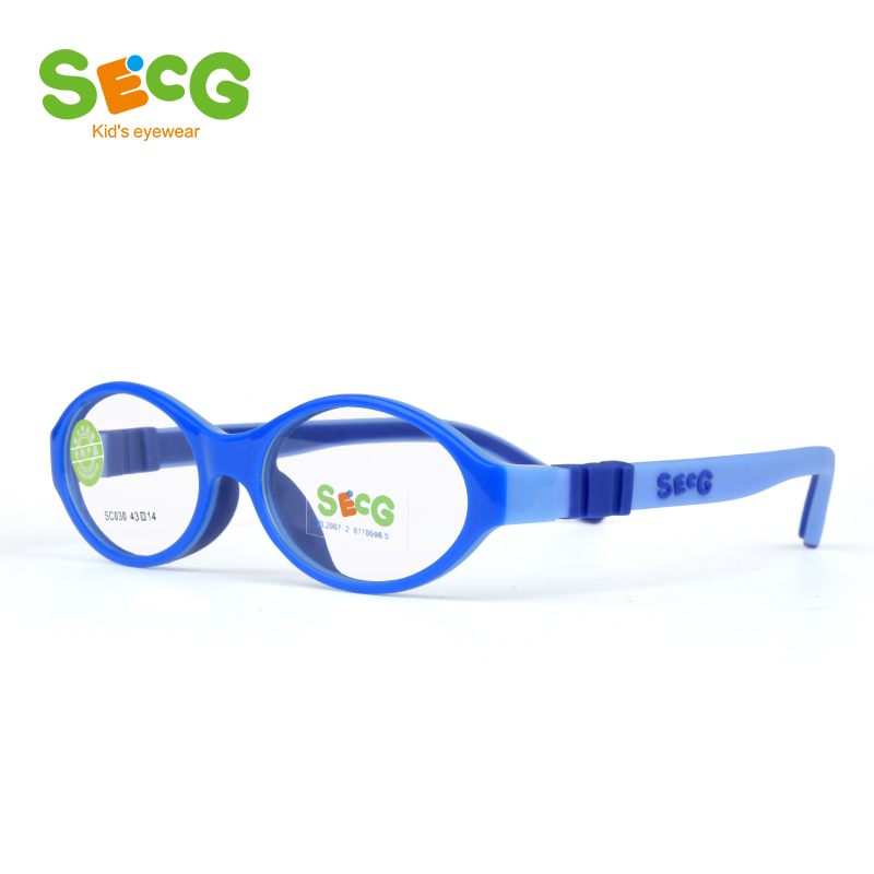 SECG – monture optique Flexible et souple pour enfants, lunettes rondes de myopie pour la vue, en Silicone, sans vis