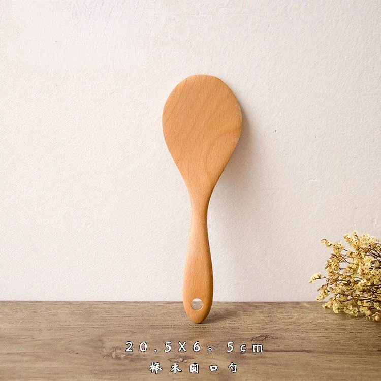 Cuillère à Riz en Bois de 3 Types, Cuillère à Riz de , à Sushi, Ustensiles de Table, Gadgets de Cuisine: Rouge