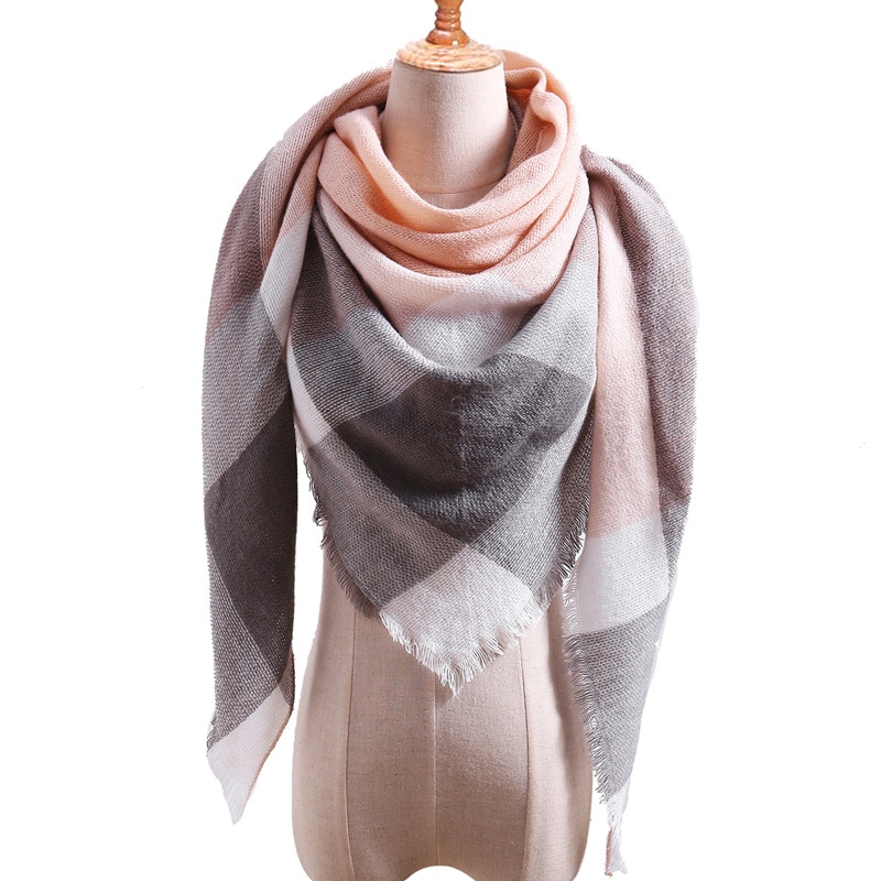 Plaid Farbe Einfache frauen Schals Dreieckige 140*140*210cm Kaschmir Warme Herbst Winter Schals wickelt schal für Frauen