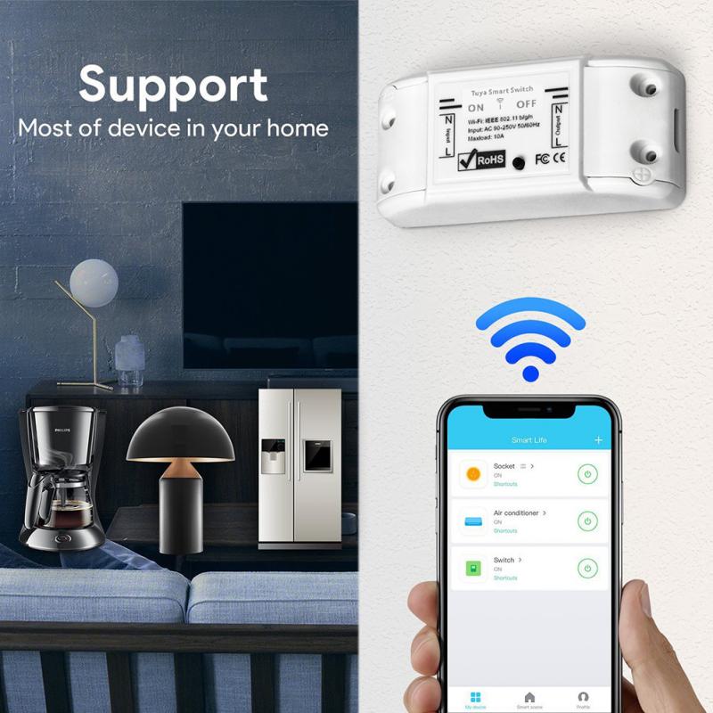 WiFi Smart Light Switch Breaker Timer Wireless Tuya Smart Life APP Remote Control Works With Alexa Google Home Smart Home