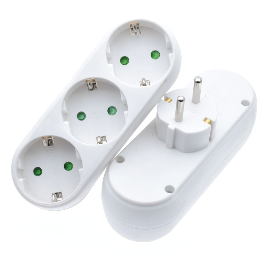 EU One Turn Three European Electric Socket Three Socket To German Type 2 Round Plug European Standard 3 Holes Socket