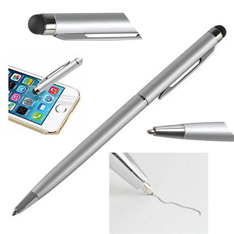 2 in 1 Mini Metall Kapazitive Touch Pen Stylus Screen Für Telefon Tablet Laptop Gebaut-in Kugelschreiber