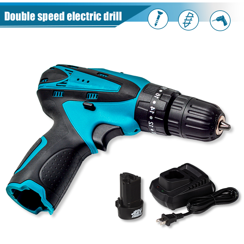12V 10mm Electric Cordless Impact Drill Rechargable Electric Screwdriver Power Drill Li-Ion Battery For Makita 12V Battery: US 1battery 1charge