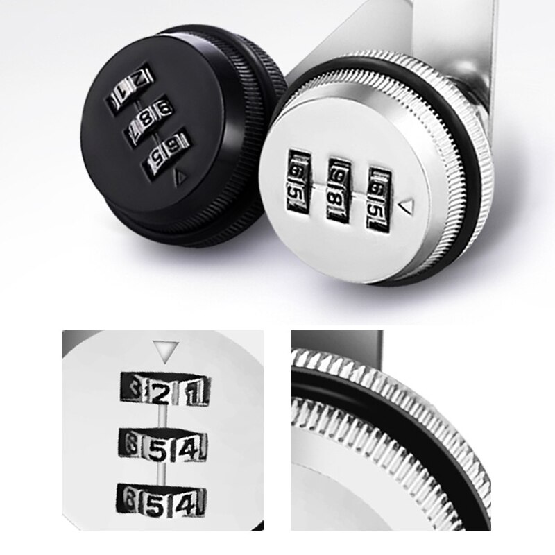 Serrure pour boîte aux lettres à 3 chiffres, 7/8 pouces, serrure pour caméra rotative pour tiroir d'armoire, serrure à Code intelligent en alliage de Zinc pour boîte aux lettres