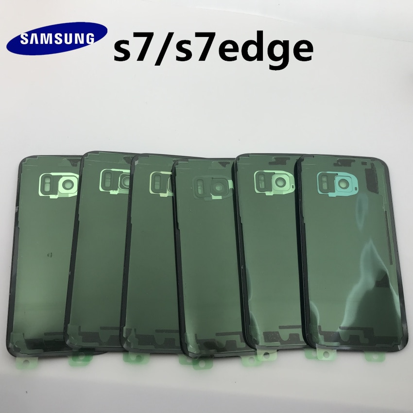 Original Glass for SAMSUNG Galaxy S7 G930 S7 edge G935 Back Battery Cover Door Rear Housing Case Replacement + Adhesive Sticker