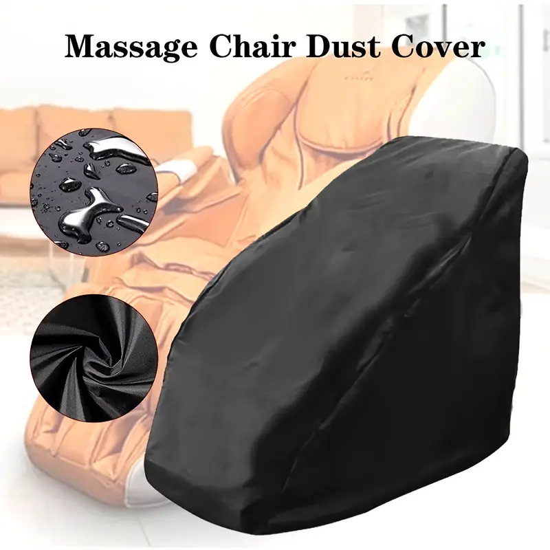 1pcs Black Polyester Massage Chair Cover, 210D Oxford Fabric, UV and Scratch Resistant with Stretch Fastener Recliner dust cover