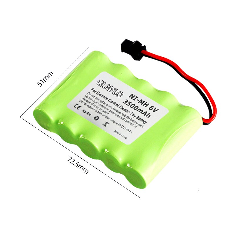 3.6V/4.8V/6V/7.2V/8.4V/9.6V 3500mah NI-MH AA 3000mah Rechargeable Battery Pack For Remote Control Toys Electric Car Volt SM Plug: 6V  SM Plug