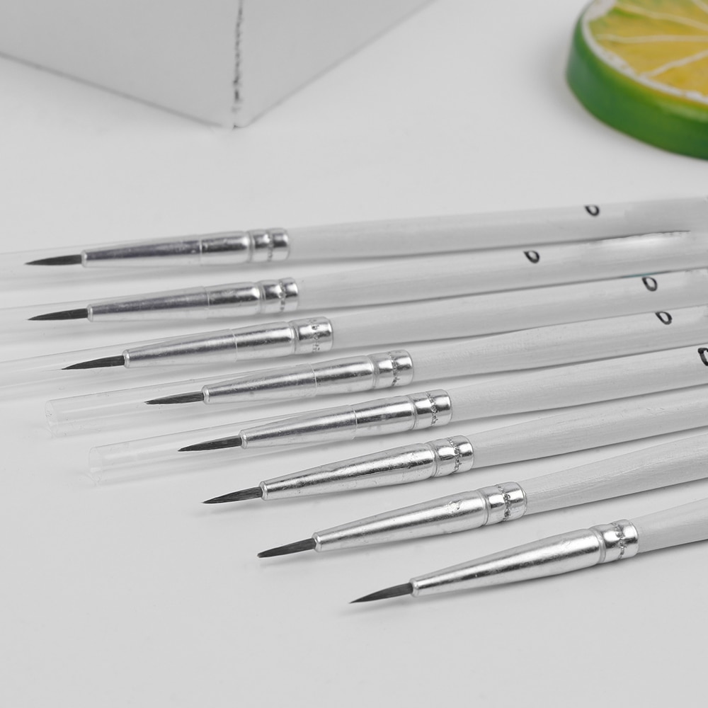 Juego de 10 unids/set de punta de fibra de nailon, pluma de dibujo de línea de pelo, pincel de pintura para artista, bolígrafo de gancho fino, suministros de arte