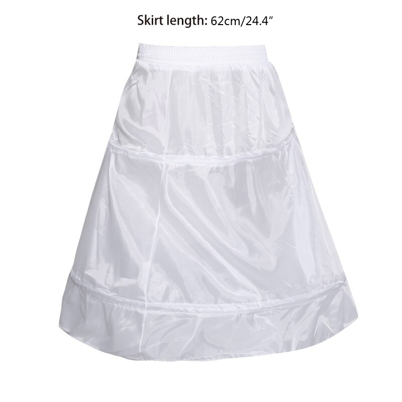 Jupon floral pour filles, 2 cerceau, ligne a, Crinoline, taille élastique, cordon de serrage, jupon pour robe de mariée, jupe, demi Sli