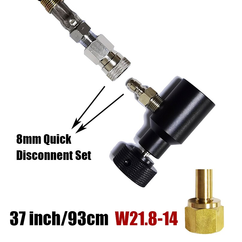 SodaStream SodaClub Cylinder CO2 Refill Station Adaptor With Hose On/Off adapter and W21.8-14(DIN 477) Or CGA320 Connector: 37inchW21.8 QD