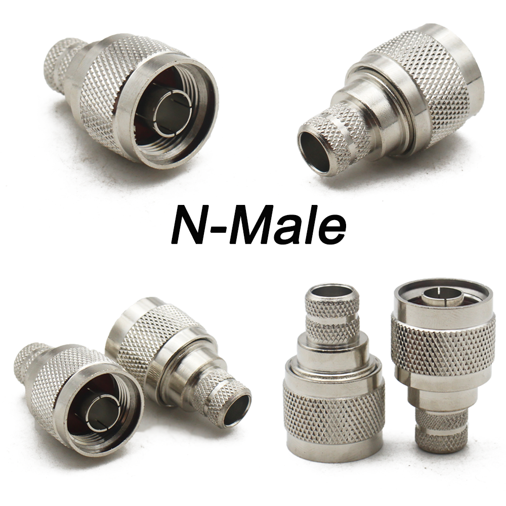 1 stk. 50-7 l16 n rf koaksialstik n-hanstik hun-jack krympe- og klemmestik lige til lmr -400 rg8 rg213 7d- fb-kabel