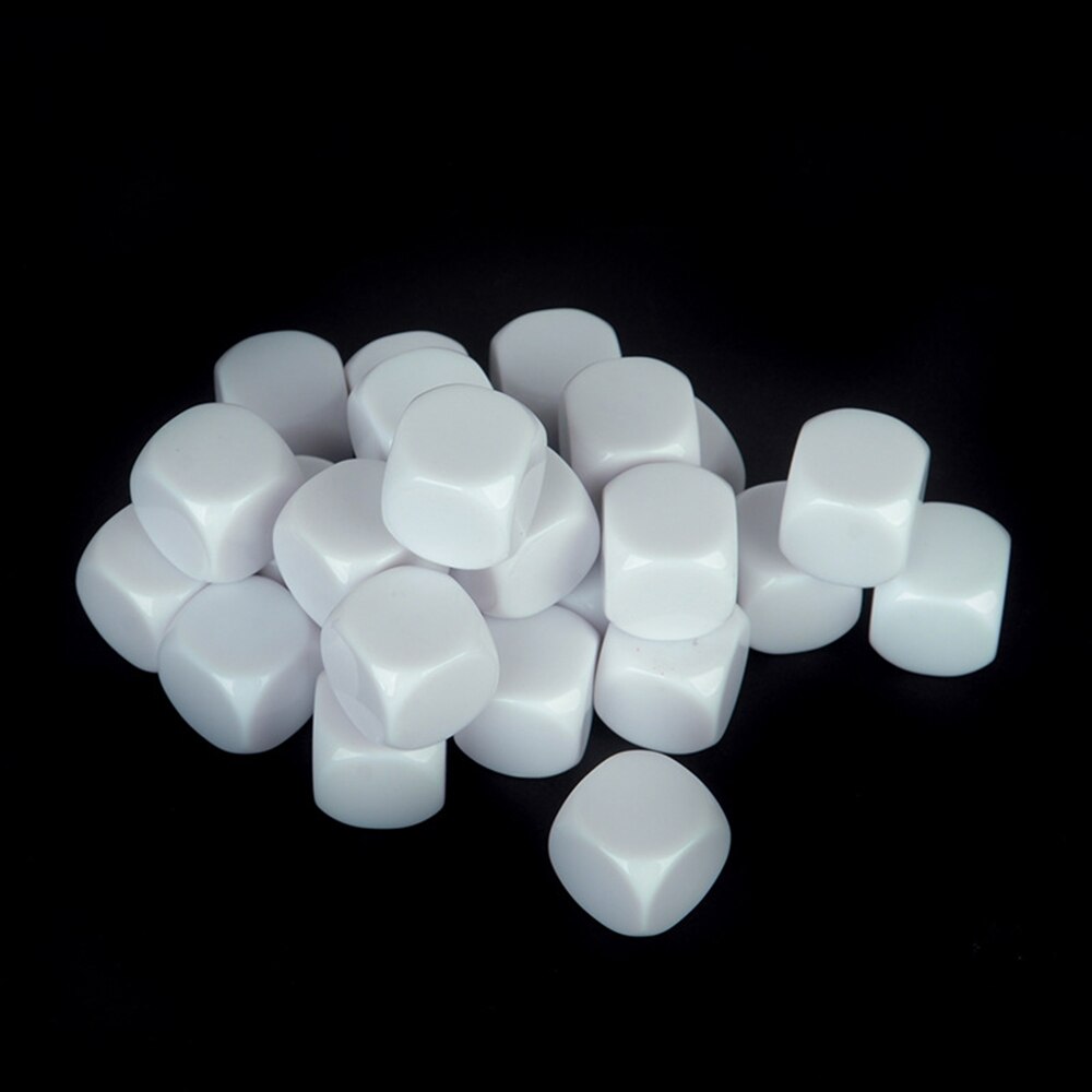 20 pz/set dadi bianchi vuoti poliedrici acrilico D6 dadi puntelli didattici accessori di gioco strumenti matematici dadi angolari arrotondati fai-da-te