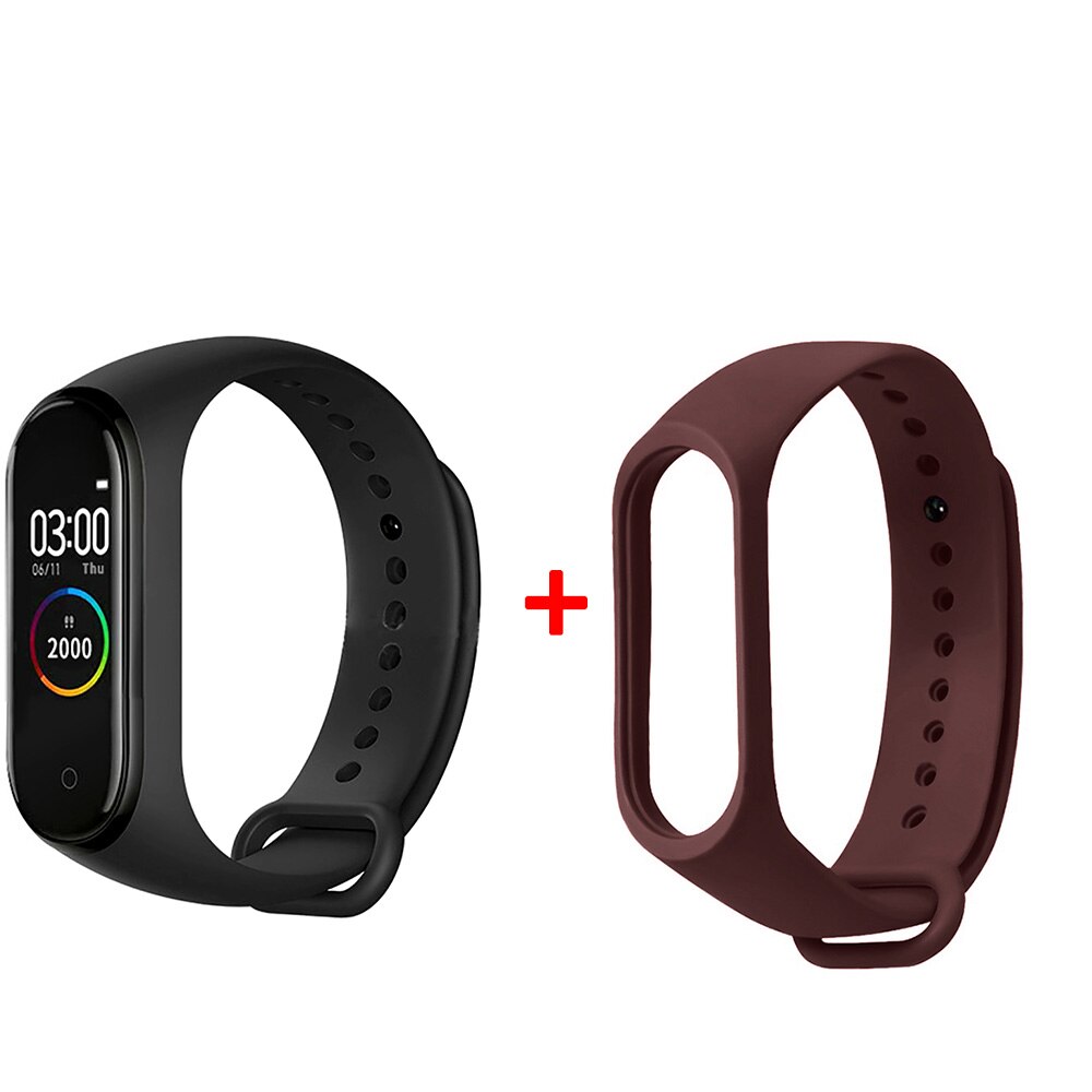 M4 smart-armbänder für männer,  ip67 wasserdichte blutdruck- und herzfrequenz-uhren für männer, fitness-tracker, smart-watch-armband: Schwarz braun