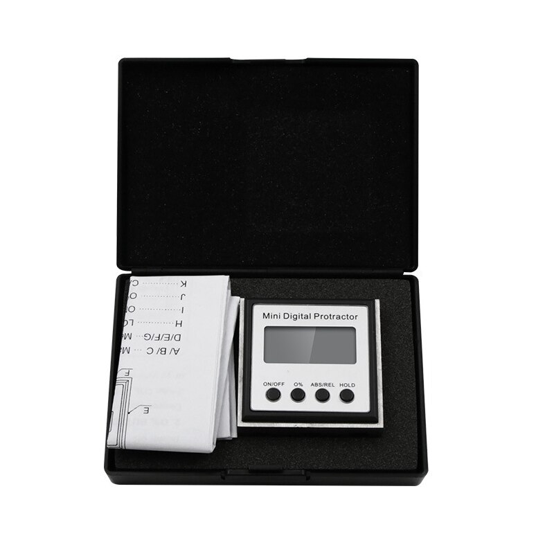 Stainless Steel Digital Inclinometer Single-sided Magnetic Mini Inclinometer Box Gradient Level Meter Tilt Angle Measuring Ruler
