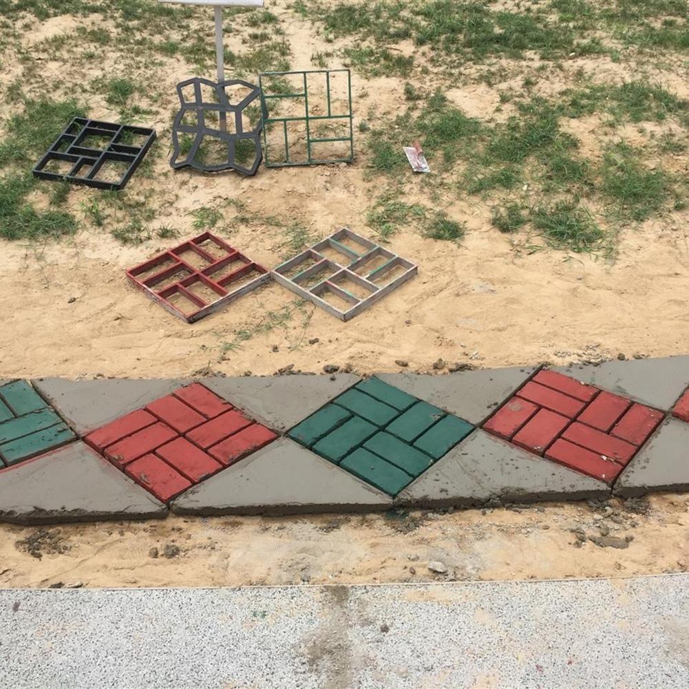 Brick Stone Road Concrete Mould Garden Path Maker Mold Plastic DIY Manually Paving Cement Cemento Garden Path Maker Mold