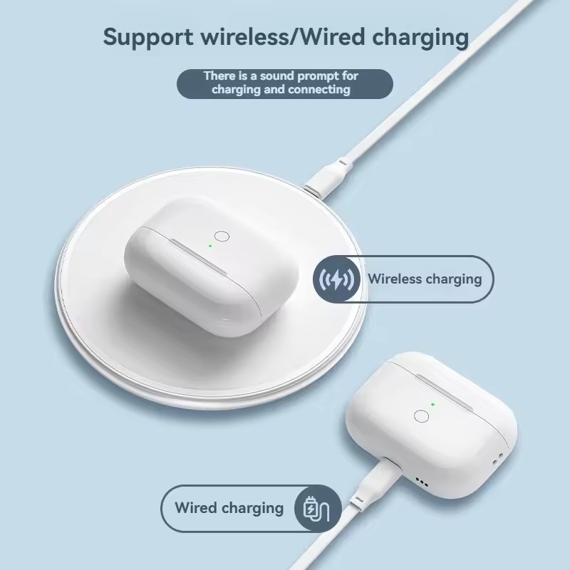 Étui de charge sans fil pour Airpod, boîtier de charge de remplacement, compatible avec AirPods 1 et 2, Airamen 3, étui de chargeur, appairage, bouton de division