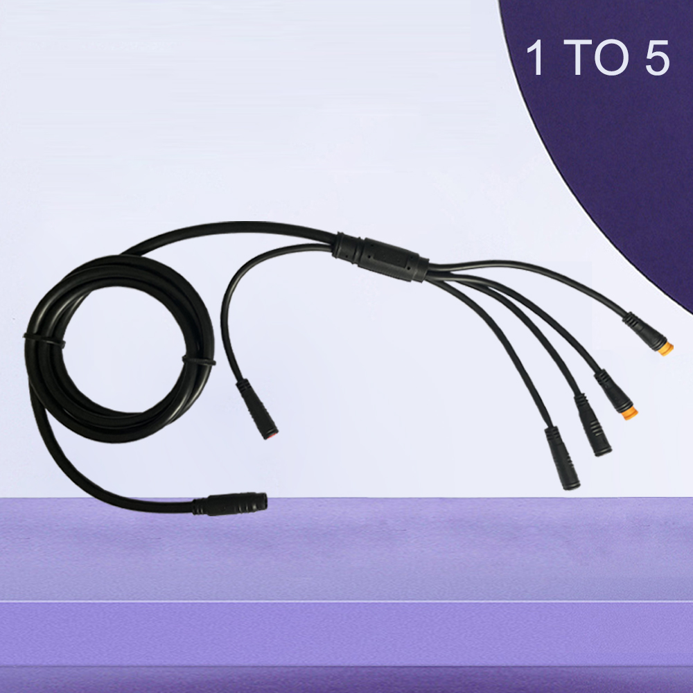 Juliet 1TO4 1TO5 Cable 1TO4 8Pin 1TO5 9Pin Waterproof Cables Connect The Throttle For EBike Conversion Kit: 1TO5 9Pin