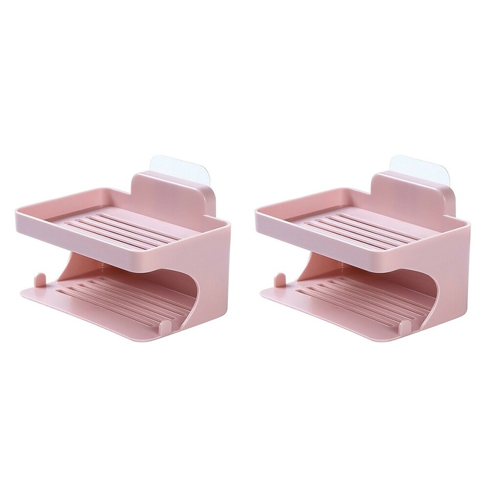 Plastic Zuignap Zeep Houder Zeepbakje Houder Krachtige Zuigkracht Muur Gemonteerde Zeepkist Stand Badkamer Douche Hardware: Roze