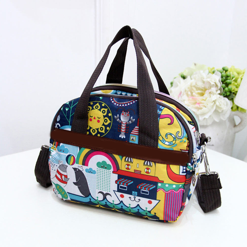 Women;s handbags Nylon Flower Printed Lady Shoulder Bag Casual Women Messenger Bags Ladies Mummy Bag Large Capacity Hand Bags: d