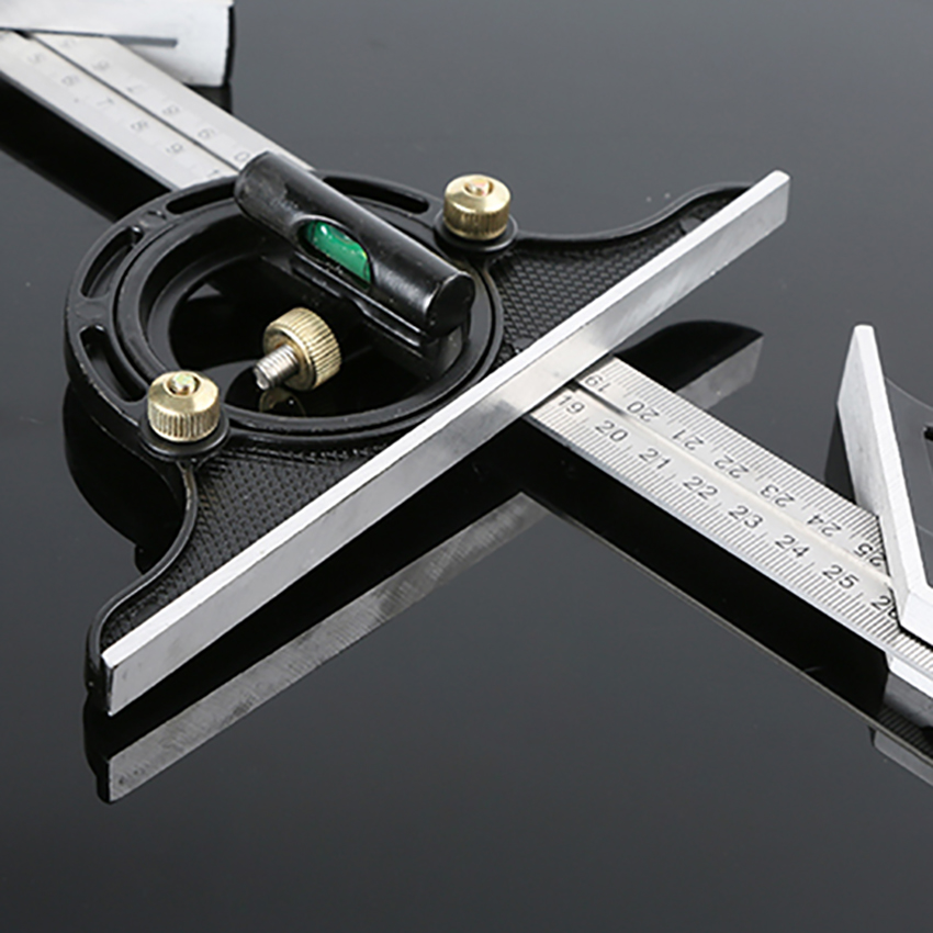 3 in 1 Combination Square Angle Finder Protractor 45 or 180 degree Adjustable Separable Ruler 300mm Woodworking Measuring Tools
