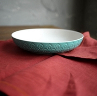 Ceramic Peacock Blue Peacock Textured Dinner Plate/Deep Plate Fish Plate/Home Plate