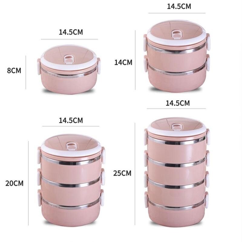 Lunch Box Bento Stainless Steel Leakproof Lunch Container 1/2/3/4 Layers Insulated With Bag Storage Container Food T8C8