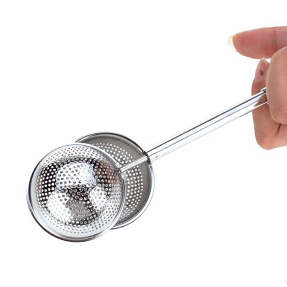 Shaped Stainless Steel Push Style Tea Infuser Strainer (Silver)