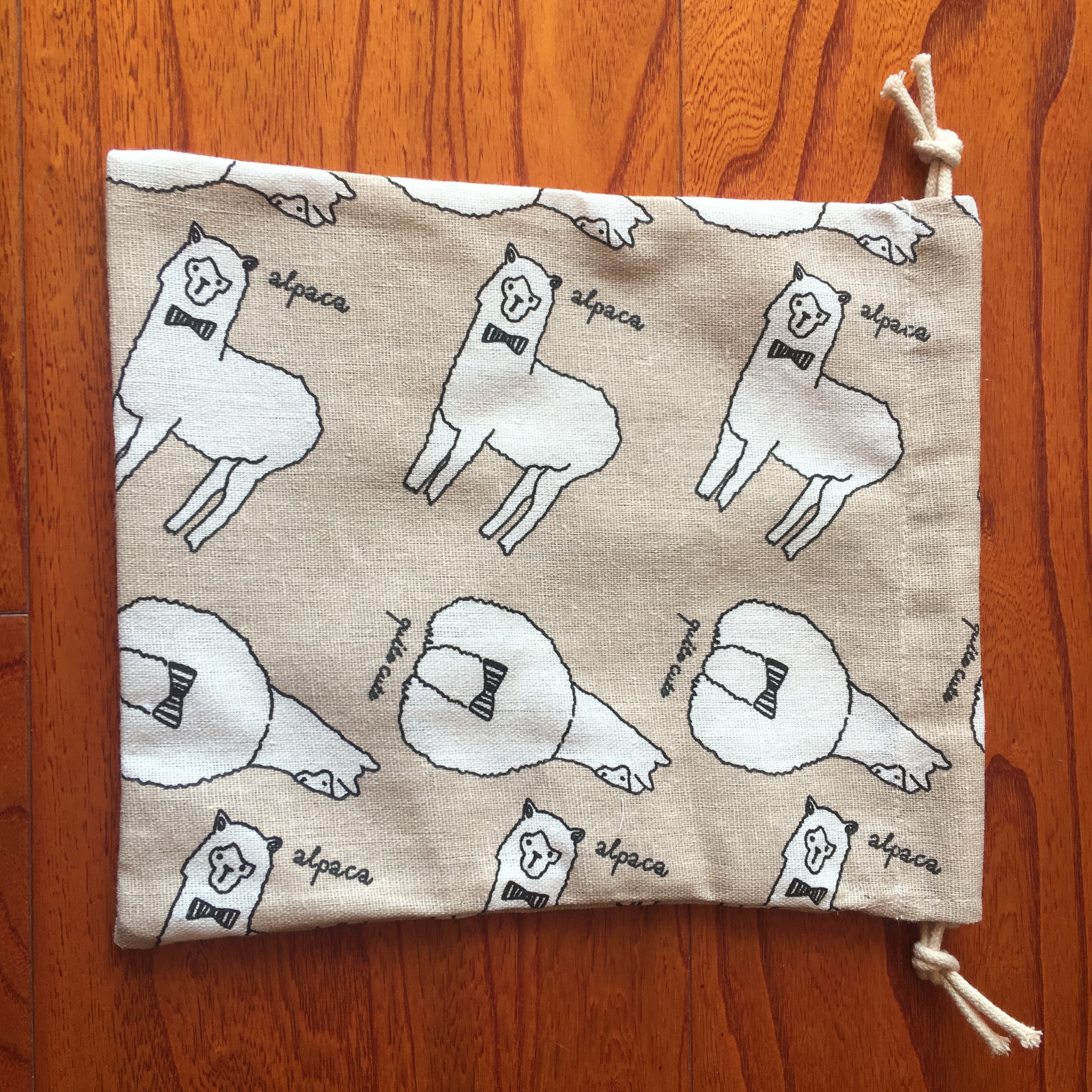 1pc Katoen Linnen Trekkoord multifunctionele Pouch Party Bag Leuke Alpaca Kaki Base YI