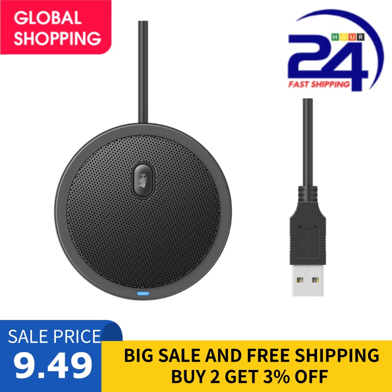 USB Omni-directional Condenser Microphone Mic for Meeting Business Conference Computer Desktop Laptop PC Voice Chat Video Game