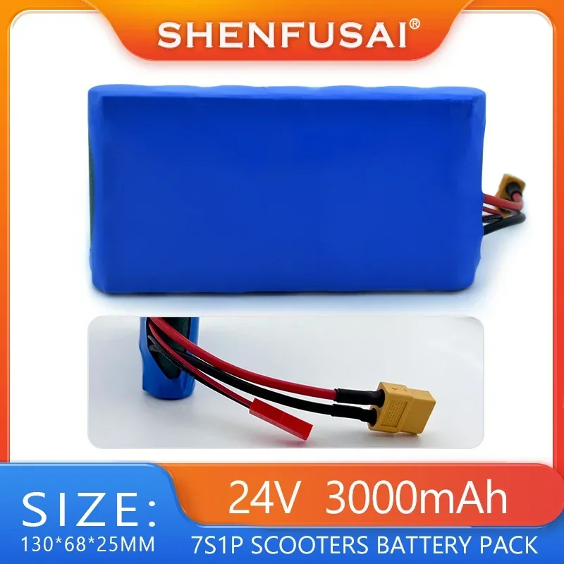 Roller-Akku, 24 V, 7S1P, 3000 mAh, Lithium-Ionen-Akku für kleine elektrische Einräder, Roller, Spielzeug, eingebauter 18650-Akku
