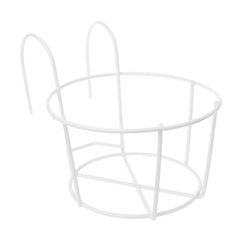 Hanging Plant Iron Racks Balcony Round Flower Pot Rack Railing Fence Outdoor
