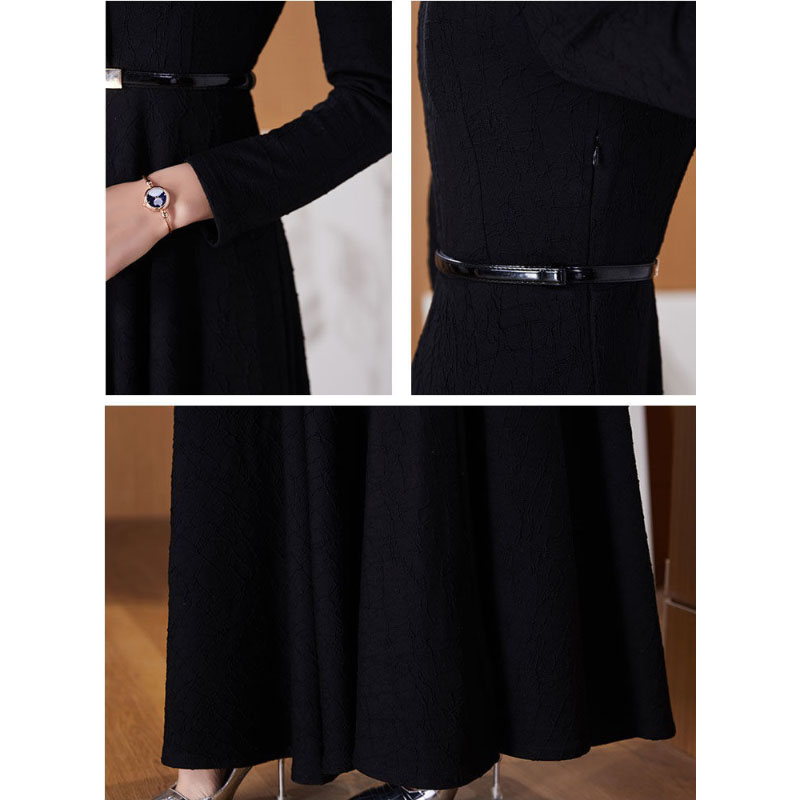 Vårhøst langermet kjole dame sommer elegant lang kjole slank oversize 4xl kjoler