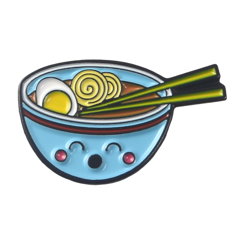 Japanese Porpoise Ramen Enamel Pins Custom Brooches with Chain Bag Lapel Pin for Clothes Badge Food Jewelry Friends: style1