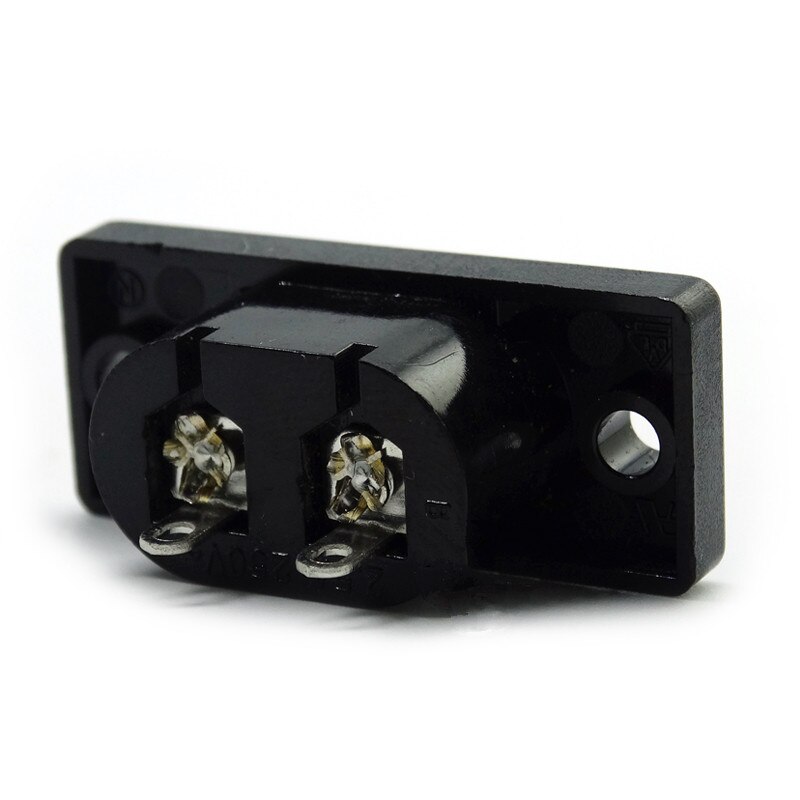 Chassis Male 2PIN 2.5A C8 Socket IEC 320 C8 AC Power Adapter Inline Socket Plug Adapter Industrial Power Supply Outlet 250V