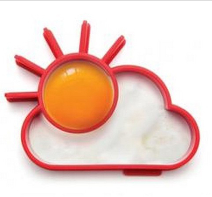 1 STÜCK Frühstück Werkzeug Silikon Spiegelei Schimmel Nette rot Pfannkuchen Ringe ei Formen Sonne Wolke Silikon-ei-ehemalige Silikon bilden OK 0288