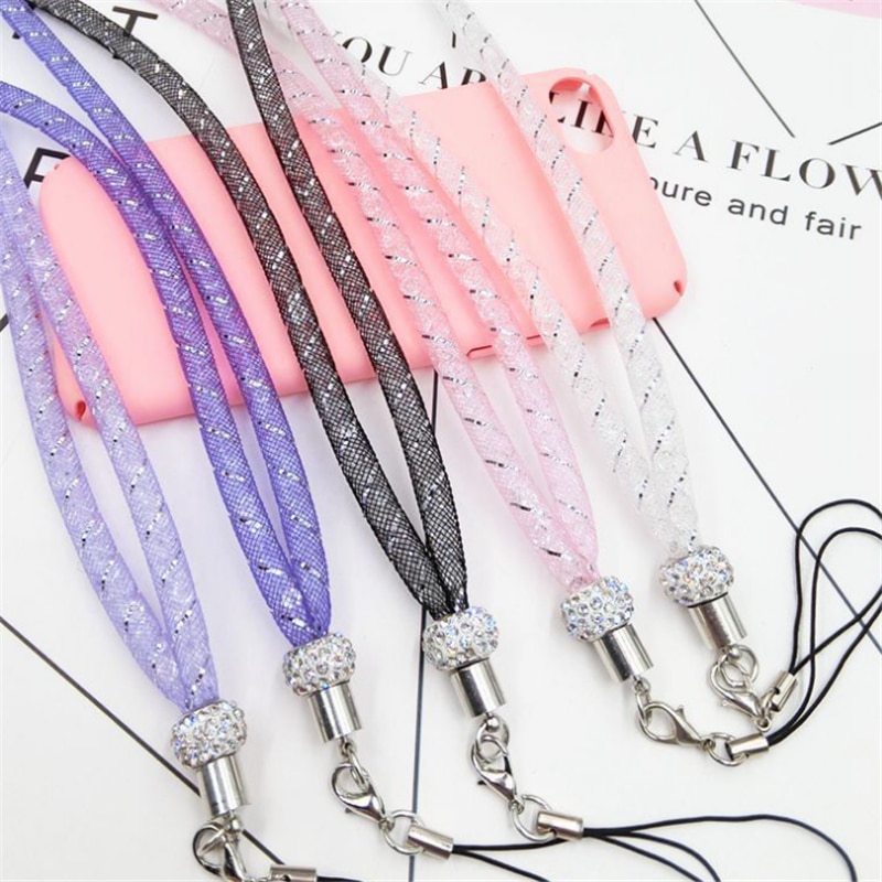 Mobiele telefoonriemen kristallen ketting kralen hanger sleutelhanger hangkoord lasso lanyard nekband badgehouder voor alle telefoons