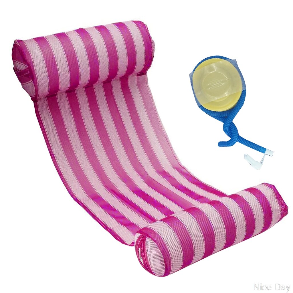 Pool Lounger Float Hammock Inflatable Rafts Swimming Pool Air Floating Chair K43E: Pink1