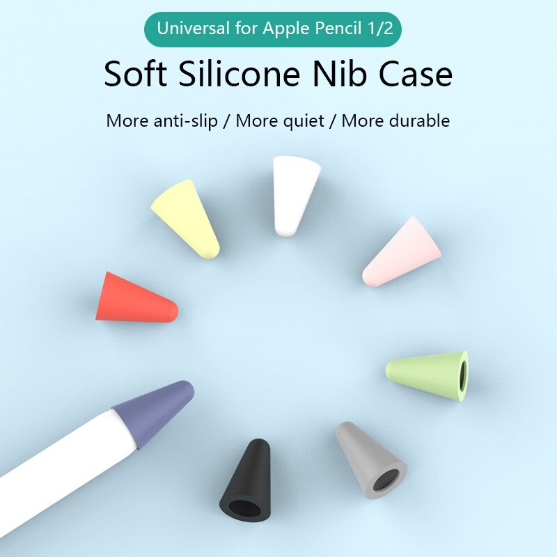 Kolorowa skóra 8 sztuk pióro stalówka ochronna pokrywa dla Apple Pencil 1 2 rysik do ekranu dotykowego dla Apple Pencil Silicone Tip Case