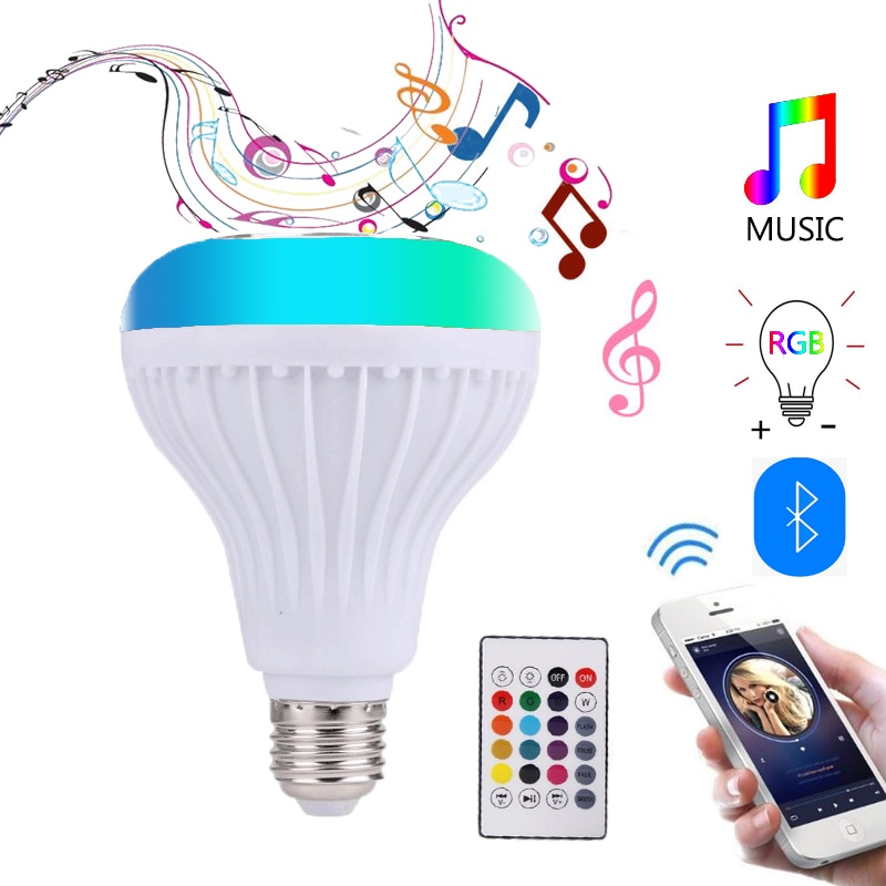 Slimme Lampen Voor Thuis Rgb Draadloze Lamp Bluetooth Speaker Lamp Muziek Dimbare Led Rgb Muziek Gloeilamp Licht