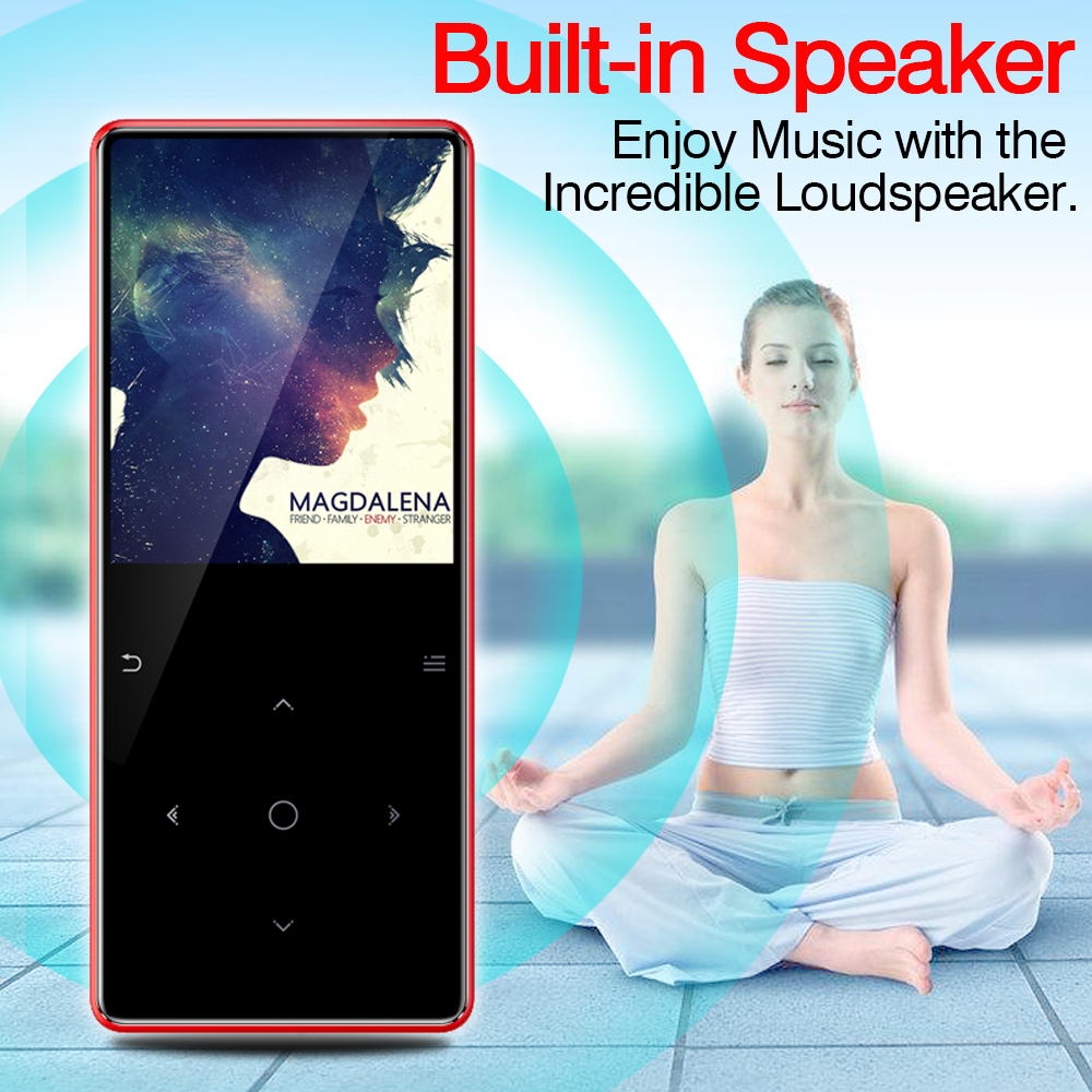 ICEICE MP4 Player Bluetooth with Speaker MP3 MP4 Music Player Portable MP 4 Media Slim 2.4 inch Touch Keys FM Radio Video Hifi