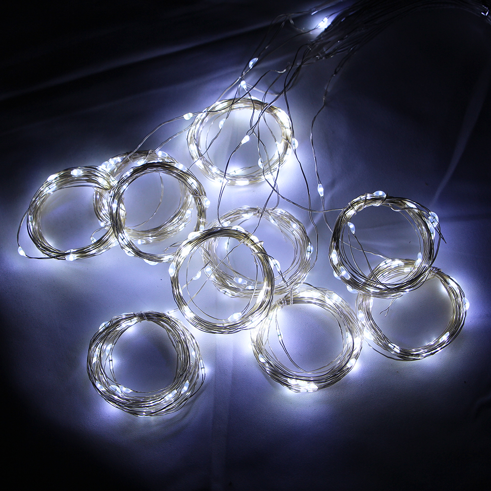 Guirnalda de luces LED para cortina, guirnalda de luces con batería USB para Año , boda, , hogar, Camping, decoración navideña