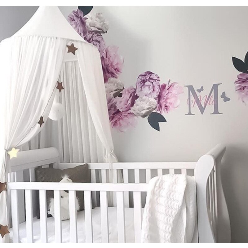 1pc 50cm nordisk stil prinsessa spets barn barnsäng baldakin gardin rum myggnät sängkläder rund kupol barn lek tält hus inredning
