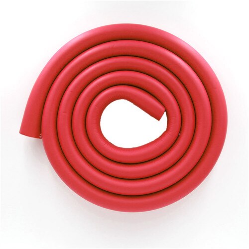 2m babyveiligheidstafelrandbeschermers, tafelhoekbeschermers, kinderveiligheidskussen, schuimrubberen bumper, gratis tape, 16 kleuren: Rood